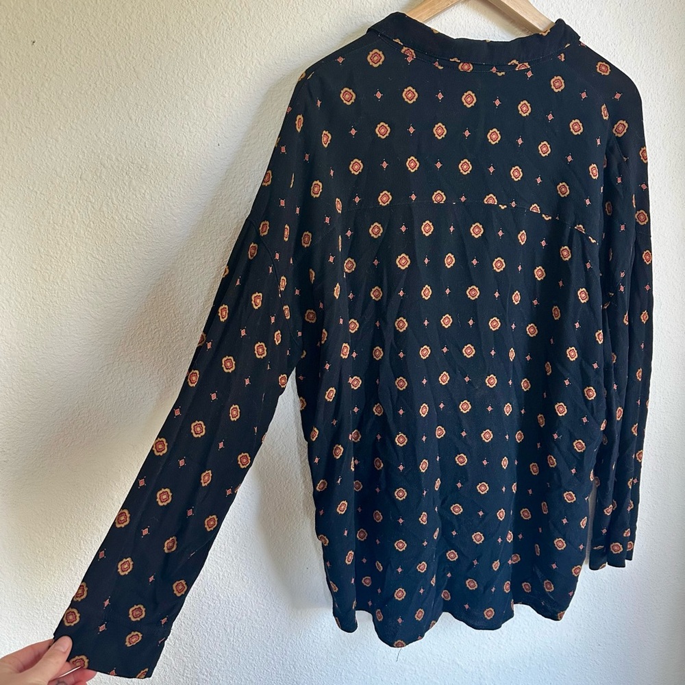 Free People Black Pattern Button Down - image 4
